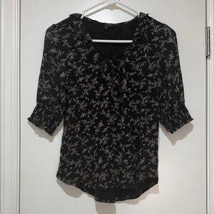 Lucky Brand Black Floral Blouse